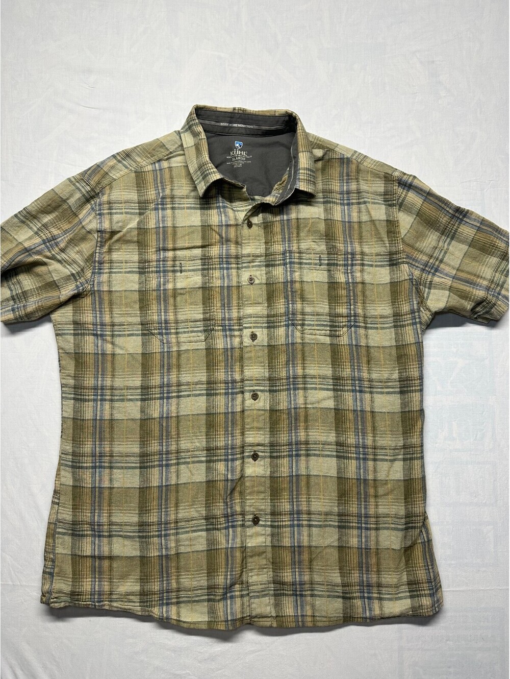 KUHL Skorpio Men's Short Sleeve Plaid Button Up Shirt - Size XL - EUC